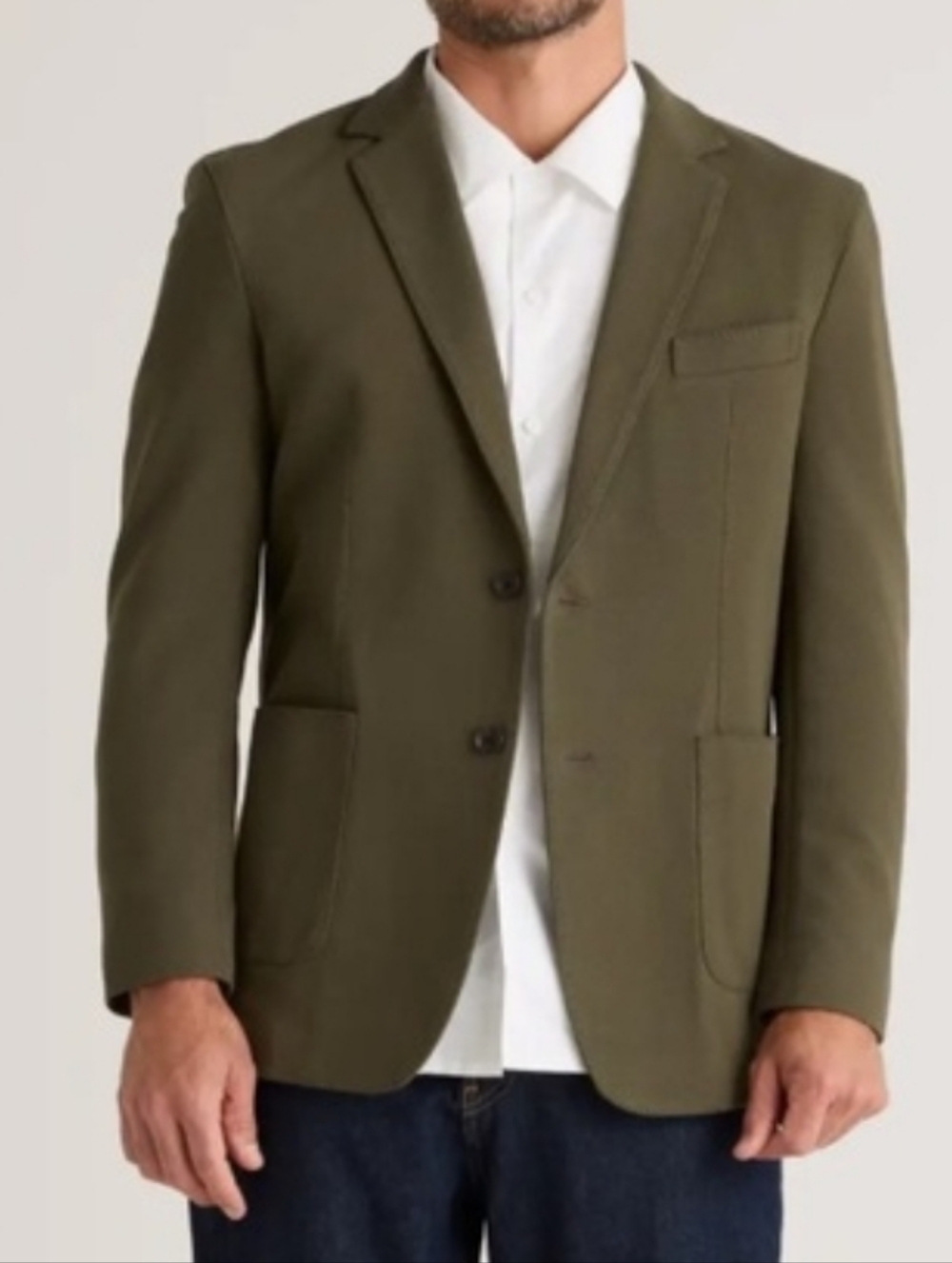 Green Hemp Cotton Blend Blazer J Crew Olive Natural Casual Small